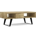 thumbnail image 2 of JERFIT Modern Industrial Coffee Table with Storage, 48" Mango Wood Cocktail Table with 2 Drawers for Living Room, Natural Finish, 2 of 10