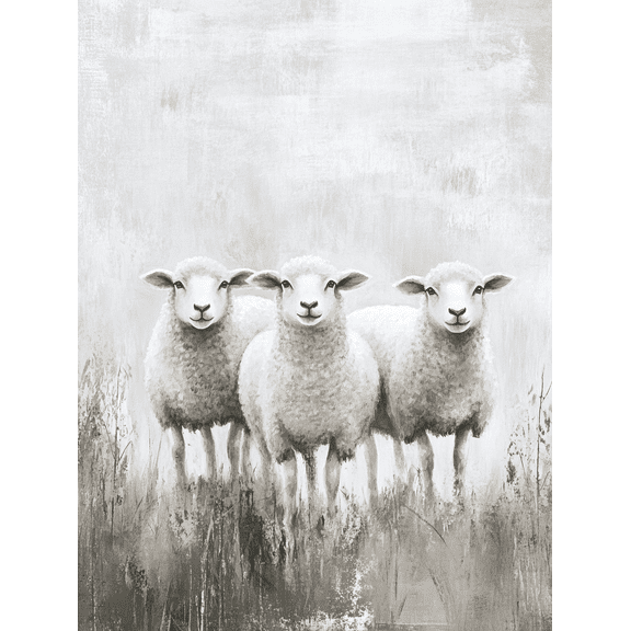 Three Sheep Canvas Wall Art， Perfect for Living Room， Bedroom， Farmhouse Decor， Office， and Gallery Wall Decor.