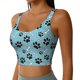 thumbnail image 2 of Fotbe Cute Dog Footprints Sujetador Deportivo Largo sin Aros para Mujer con Almohadillas y Soporte Medio, Transpirable y Absorbente, Camiseta Tipo Chaleco o Tank Top-Small, 2 of 8