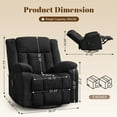 thumbnail image 2 of Lnsenfin Manual Swivel Rocker Recliner Chair with USB Ports Chenille for Living Room,Black, 2 of 7