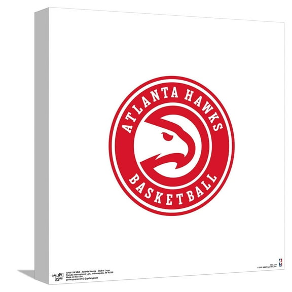 Gallery Pops NBA Atlanta Hawks - Global Logo Canvas Wall Art, Unframed Version, 12" x 12"