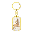 thumbnail image 4 of Celestial Lion Stainless Steel or 18k Gold Premium Swivel Dog Tag Keychain, 4 of 16