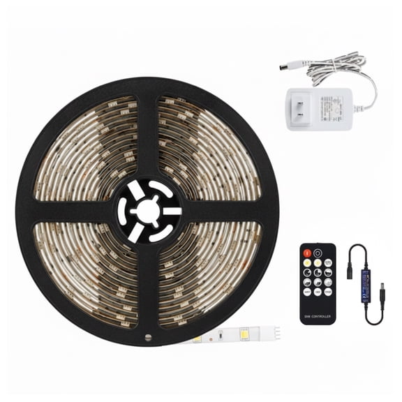 16.4 ft LED Strip Lights with Remote Control, Flexible Tape Light, IP65 Waterproof Lighting Kit, 3000K Warm White
