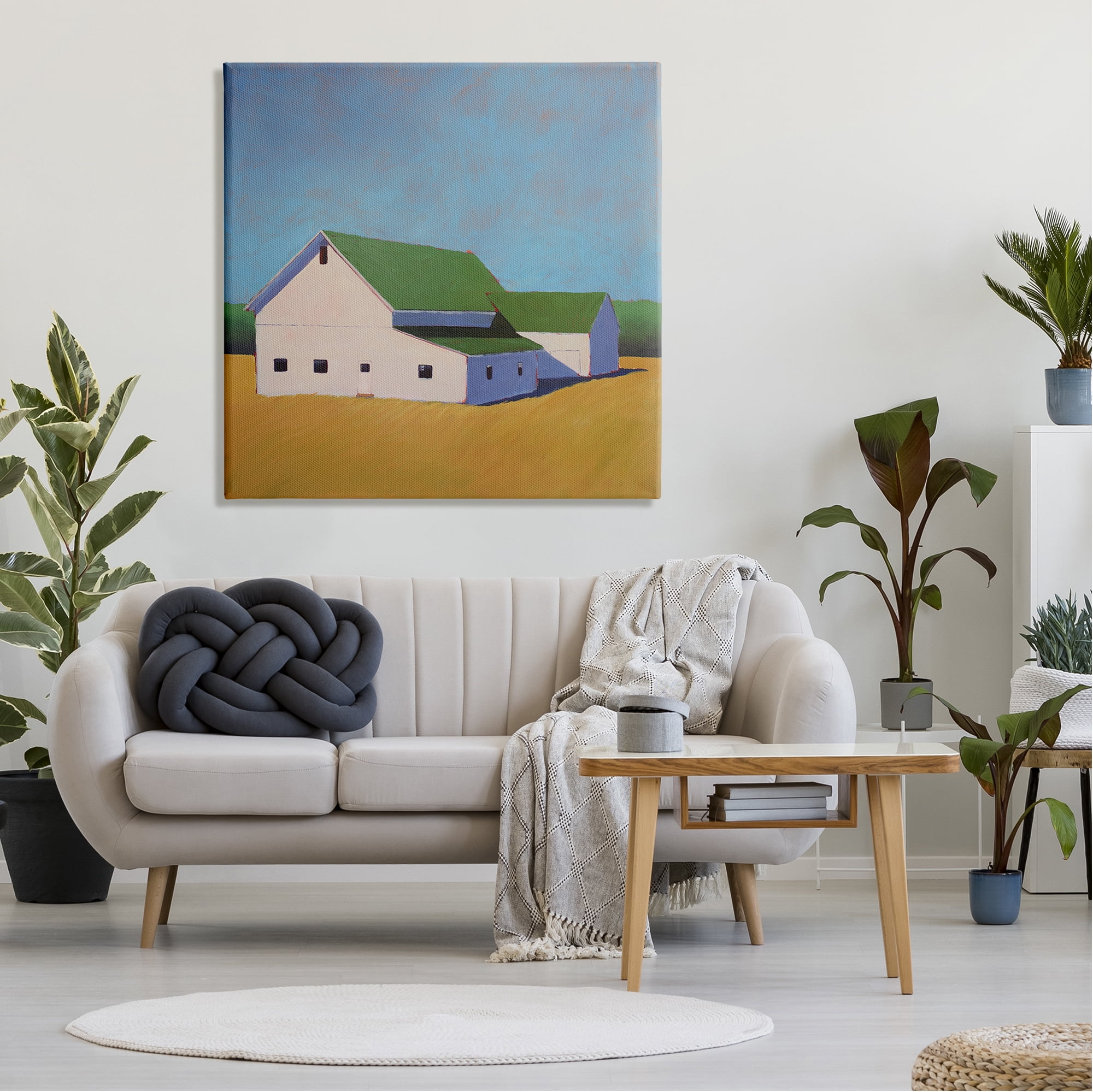 Stupell Industries Country Barn Landscape Travel & Places Painting Gallery Wrapped Canvas Art Print Wall Art, 36 x 36