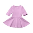 thumbnail image 7 of JUMEYU Baby Girls Ruffled Flannel Long Sleeve Medium Length Solid Color Casual Dress 18 24 Months (Purple,18-24 Months), 7 of 7