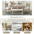 thumbnail image 4 of 6 Piece Dining Table Sets, Modern 6 Person Dining Set with 1 Wood Dining Table and 4 Chairs & Bench for Dining Room, Kitchen, Family Furniture Set of 6, Natural Wood Wash, 4 of 8
