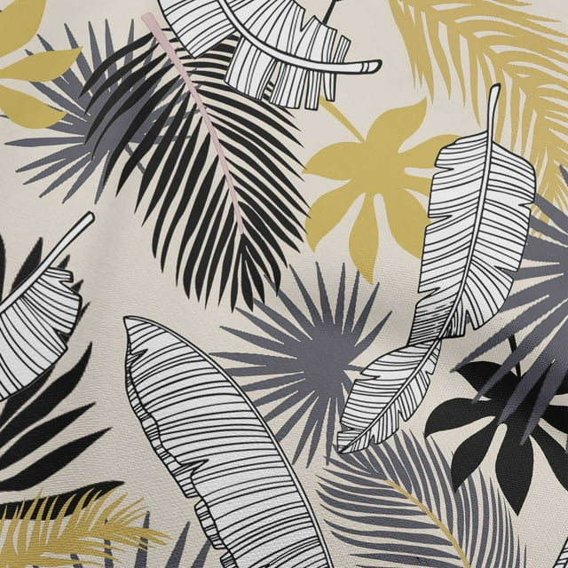 oneOone Silk Tabby Beige Fabric Tropical Sewing Material Print Fabric By The Yard 42 Inch Wide