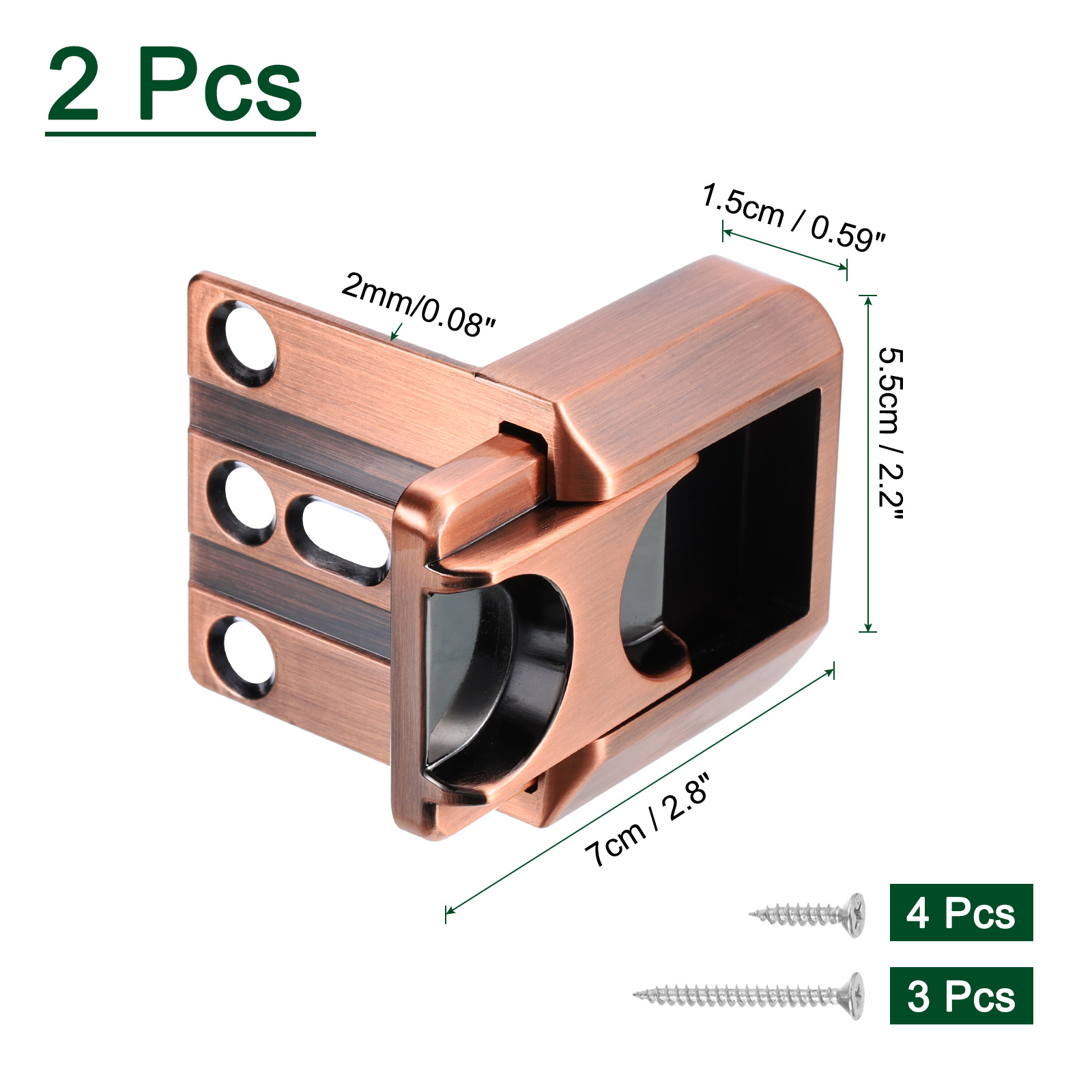 Uxcell 2Pcs Home Security Door Lock, Door Reinforcement Lock Latch, Upgraded Safety Night Lock Extra Protective Door Lock for Inward Swinging Door, Bronze
