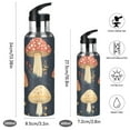 thumbnail image 2 of Yayeee 33oz Insulated Water Bottle Double Wall Stainless Steel with Flip Straw Lid, Black Mushroom Pattern, 2 of 7