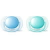 Philips Avent Ultra Soft Pacifier, 0-6 Months, Blue/Teal, 2 Pack, SCF212/20