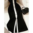 thumbnail image 4 of Womens Black Slim Fit Midi Dress, Sleeveless Knit V-Neck Party Dress, 4 of 6