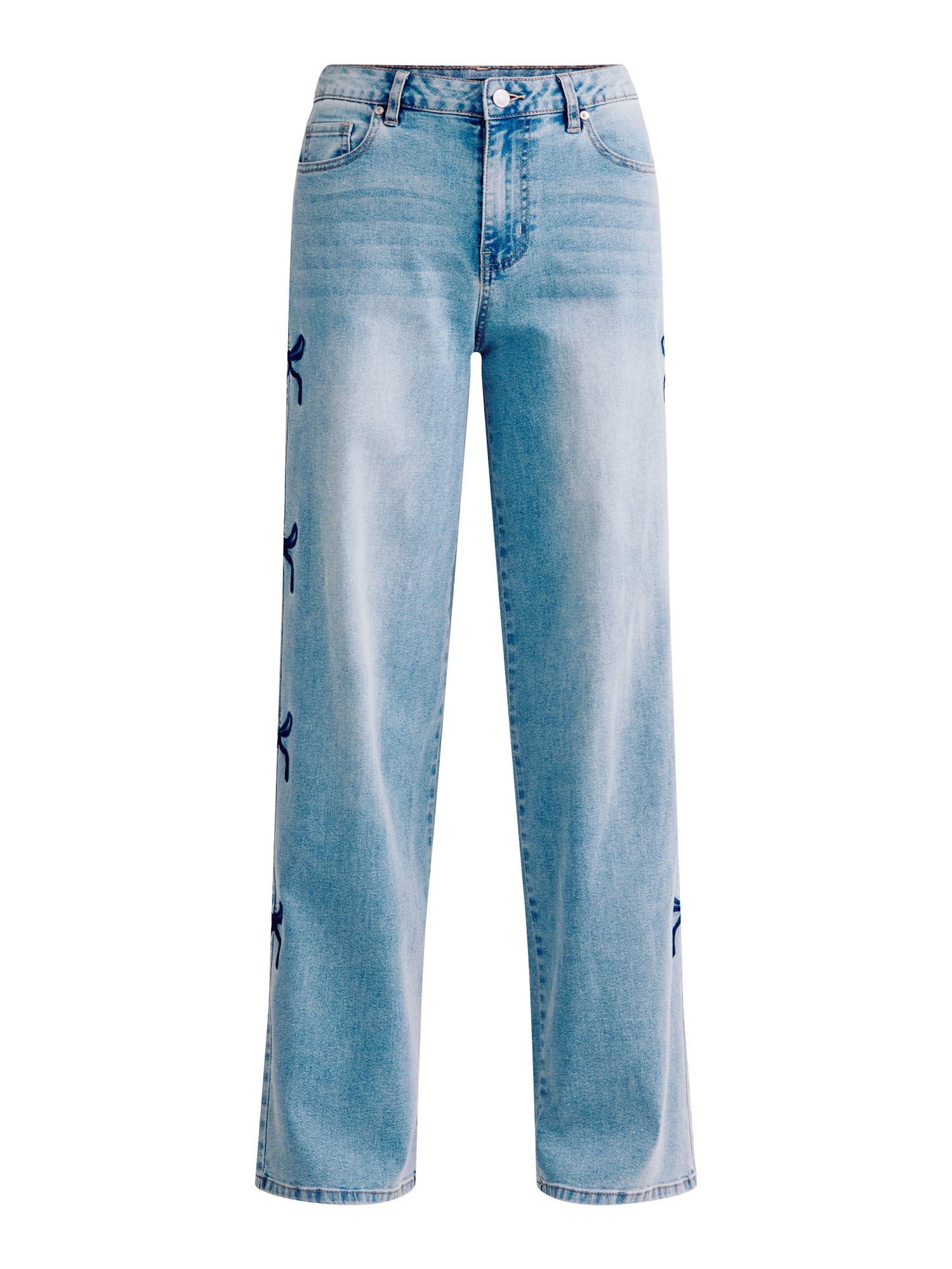Madden NYC Women's Ultra 90s Fit Jeans with Embroidery, 32" inseam, Sizes 00-18