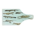 thumbnail image 2 of Reptile Cutting Board, Colorful Staring Leopard Gecko Family Image Prehistoric Reptiles Wildlife Print, Tempered Glass Cutting and Serving Board, Wine Bottle Shape, Multicolor, by Ambesonne, 2 of 5