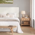 thumbnail image 3 of Amolife Queen Bed Frame, Modern Upholstered Platform Bed Frame with Adjustable Chenille Fabric Headboard, Easy Assembly, White, 3 of 10