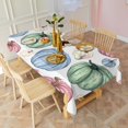 thumbnail image 6 of Colorful Fall Pumpkins Pattern Rectangle Tablecloth 60"x120",Waterproof Polyester Rectangle Table Cloth, Wipeable Spillproof Polyester Tablecloth for Dining, Camping, Indoor and Outdoor, 6 of 6