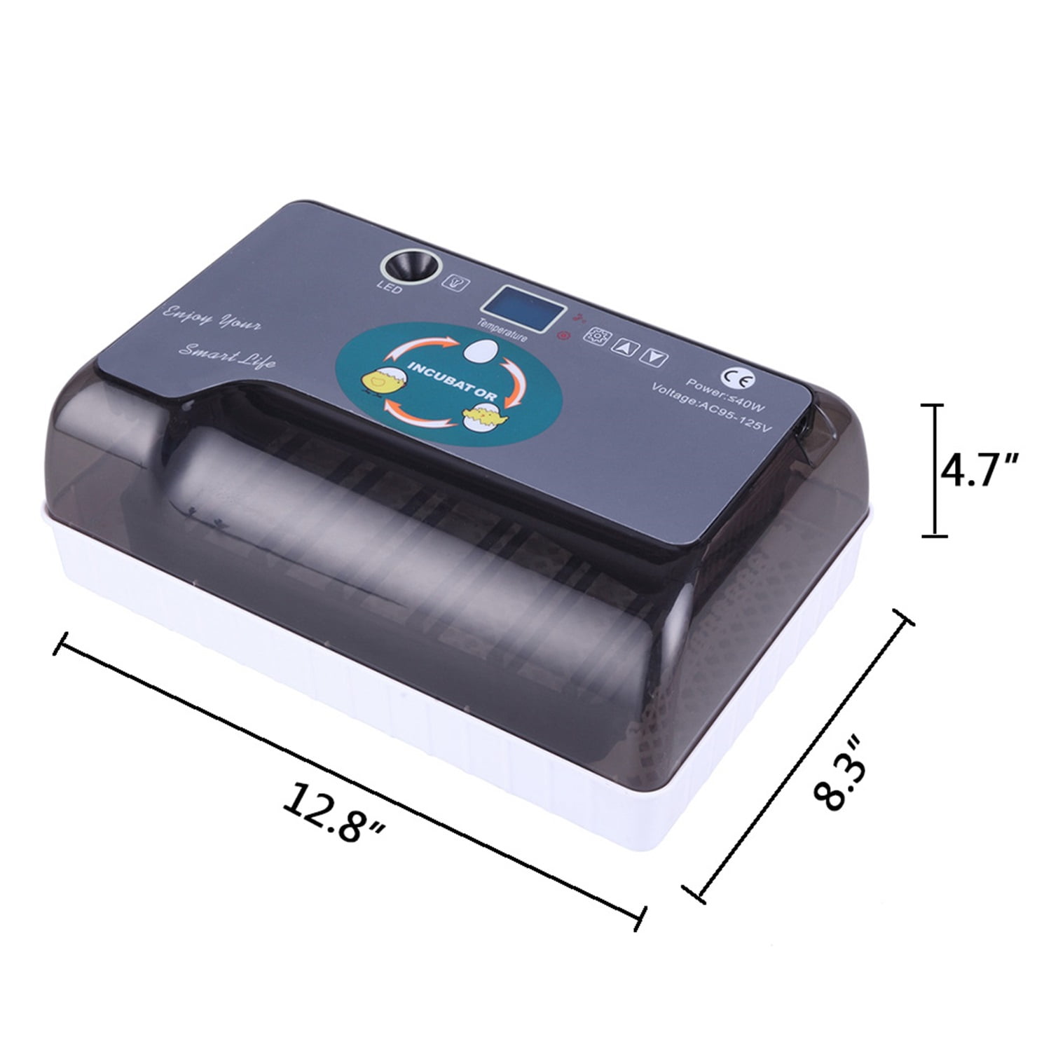 Canddidliike Egg Incubator, 12 Eggs Fully Automatic Digital Poultry Hatcher Machine Breeder with LED Candler Canddidliike Egg Incubator, 12 Eggs Fully Automatic Digital Poultry Hatcher Machine Breeder with LED Candler