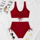 thumbnail image 4 of Gibobby Trajes de Baño Mujer Bikini de cintura alta para mujer, bañador Sexy de realce de dos piezas, traje de baño Vintage de dos piezas, conjunto de Bi(Vino,M), 4 of 4
