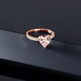 thumbnail image 4 of Gem Stone King 2.10 Ct Heart Shape Peach Nano Morganite 18K Rose Gold Plated Silver Ring, 4 of 5