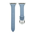 thumbnail image 2 of Bands Compatible with Apple Watch Band 38mm 40mm 41mm, Argyle Engraved Genuine Leather Wristband Starp for iWatch SE SE2 Series 9 8 7 6 5 4 3 2 1 Women Men,Blue, 2 of 9