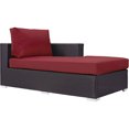 thumbnail image 2 of Modway Convene Outdoor Patio Fabric Right Arm Chaise in Espresso Red, 2 of 2