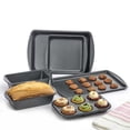 thumbnail image 2 of 6-Piece Non-Stick Carbon Steel Bakeware Set Gray - Easy Release for Cookies Muffins & Breads, 2 of 6