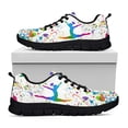 thumbnail image 6 of Colorful Art Graffiti Design Dancer Print Fashion Sneakers White Lace Up Hobby Shoes Breathable Walking Shoes, 6 of 9