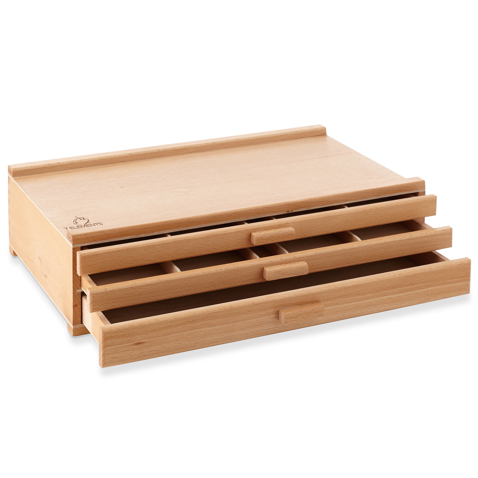 High Quality 3 Drawer Wood Art Storage Box for Pencil Pen Markers Pastels 