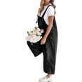 thumbnail image 2 of Sleeveless Women Casual Denim Jumpsuit Loose Wide Leg Jeans Oversall Bib Pants, 2 of 3