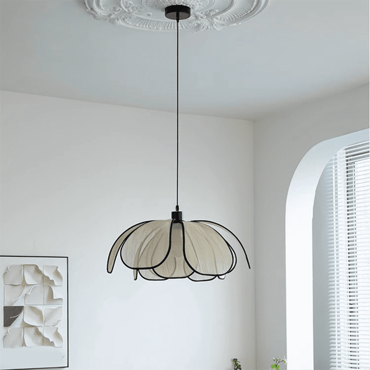 Vintage Hand-Woven Lotus Dining Room Chandelier Bedroom Living Room Lamp E27 Lamp Head 3 Color Light AC85-265v,1 * Chandelier