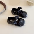 thumbnail image 2 of Pisos Negros con Zapatos de la Princesa de la Moda Bowknot de Suela Suave de las Niñas de Arco con Una Correa Ancha Zapatos para Niños, 2 of 7