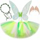 thumbnail image 3 of Tutú para niñas pequeñas, falda de tul esponjosa en capas, ropa de fiesta de carnaval para niñas, disfraz de alas de hada y mariposa, 3 of 5