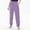 Purple, variant on SNKSDGM Women's Plus Women's Pants Elastic Waist Long Length Women's Pants Casual Linen Ladies Summer Elastic High Waist Solid Color Linen Wide Leg Loose Pants