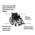 thumbnail image 5 of McKesson Wheelchair with Swing-Away Footrests, Lightweight - 18 in Seat, 1 Ct, 5 of 11
