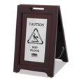 thumbnail image 1 of Rubbermaid Commercial 1867508 Executive 2-Sided Multi-Lingual Caution Sign, Brown, 1 of 1