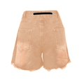 thumbnail image 5 of Women's High Waisted Denim Shorts, Baggy Distressed Hem Jean Shorts, Elastic Drawstring Waist Casual Straight Leg Shorts, Loose Fit Ripped Casual Summer Shorts Orange M, 5 of 7