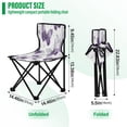 thumbnail image 3 of 600D Oxford Camping Chair Portable Foldable Chair Supports 220 lbs for Picnic, Fishing, Backpacking Lavender-colored Butterfly Pattern, 3 of 8