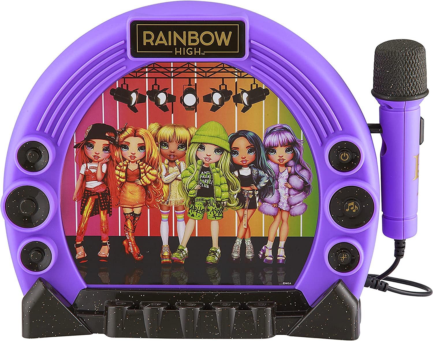 eKids Rainbow High Sing Along Boom Box Speaker with Microphone for Fans
