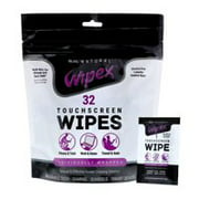 Wipex Touchscreen Cleaning Wipes for Fitness Tech, Pelotons, Smartphones, Tablets, TVs, Laptops, Computer, Alcohol-Free Cleaner, 32 ct pk
