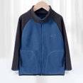 thumbnail image 3 of Piuwrlz Kid Girls Winter Plush Outerwear Fleece Jackets Lightweight Pocket Tops Stand-Up Collar Zipper for Girl Jacket Blue Size 7 Years, 3 of 8