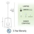 thumbnail image 4 of Kira Home Bellevue 18" 4-Light Farmhouse Lantern Pendant Light, Adjustable Foyer Chandelier, Warm Brass Accents + Black, 4 of 7
