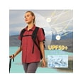 thumbnail image 6 of Little Donkey Andy Women's UV Breathable Striped Shirt, Short Sleeve Button Down for Shirt Travel Camping(Red XS), 6 of 7