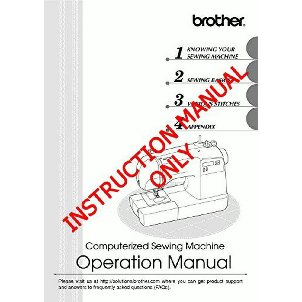 Brother SQ9050 Sewing Machine Owners Instruction Manual