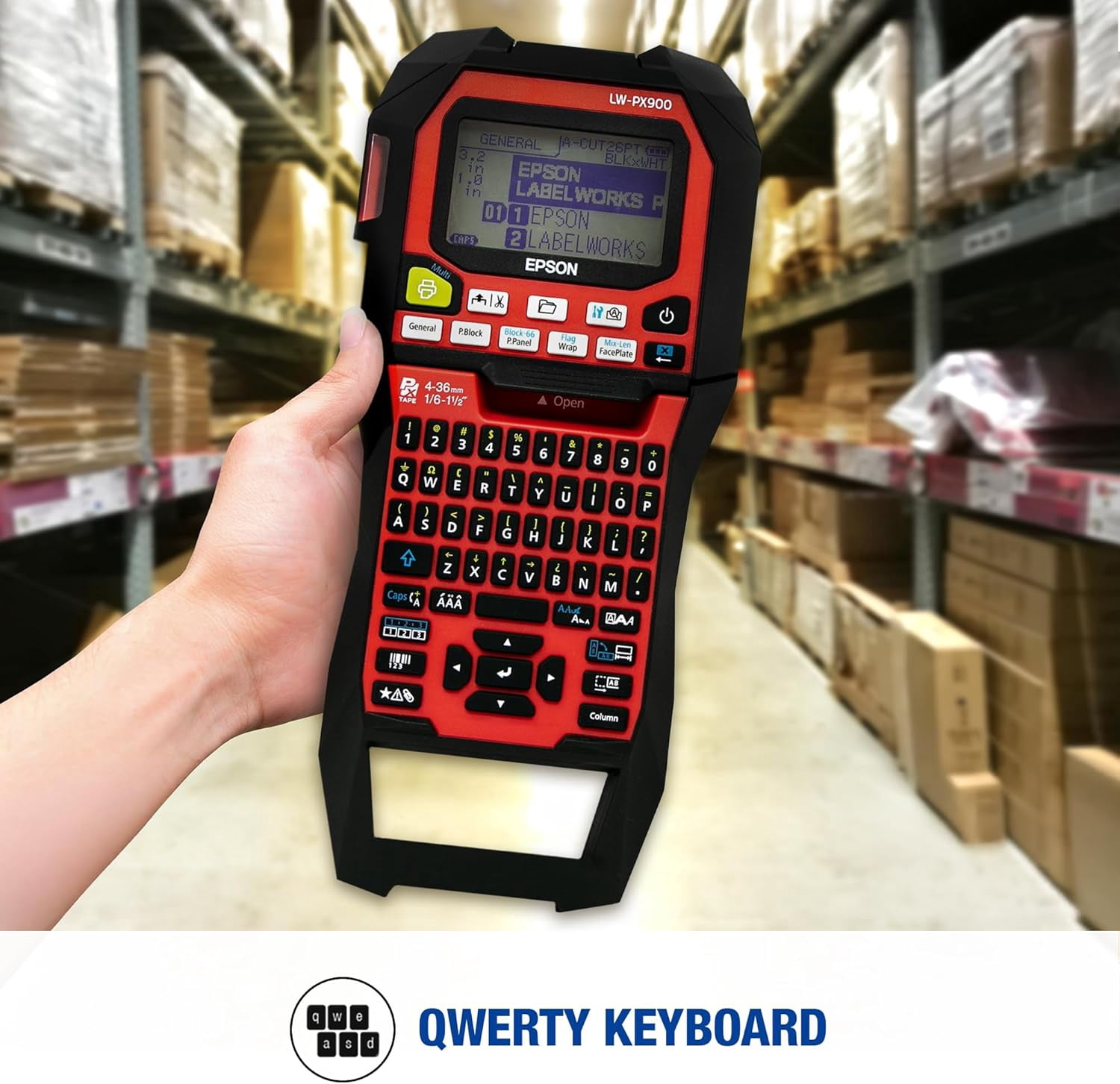 Epson LABELWORKS LW-PX900 Industrial Label Maker - Portable Handheld Printer, All PX Tape Types Compatible
