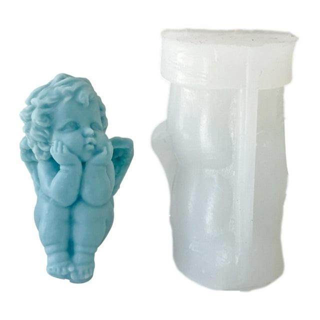 Molde de jabón Ángel, molde de caramelo DIY 3D pequeño ángel molde de vela, molde de vela, molde de jabón, moldes para hacer jabón herramienta de molde de silicona