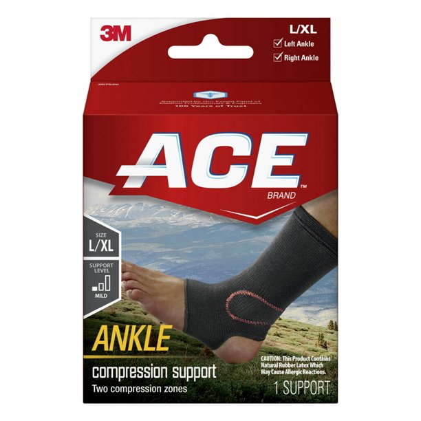 ACE Brand Compression Ankle Support L/XL, Breathable - Walmart.com