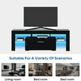 thumbnail image 4 of TV Console Cabinet for 55" TV, SEGMART Modern Black TV Stand with LED Lights, High Gloss TV Console Table with Storage Drawer, Home Media Entertainment Center for Living Room, 51"x13.7",LLL2591, 4 of 10