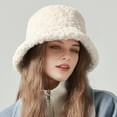 thumbnail image 7 of TOPTIE Fuzzy Bucket Hat for Women, Winter Warm Faux Fur Fluffy Bucket Hat, Fisherman Beanie-Beige, 7 of 7