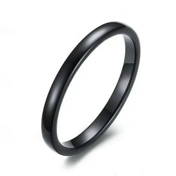2/6/8/10/15mm Titanium Band Men Womens Stainless Steel Black Matte Polished Ring