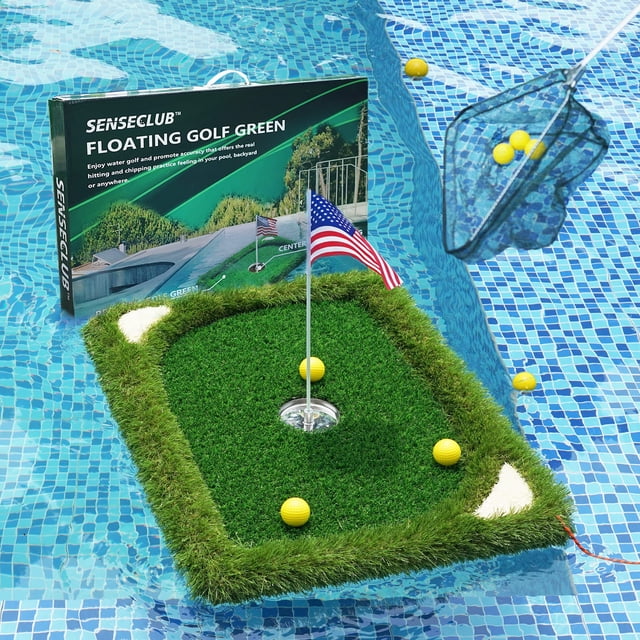 Campo de golf flotante SENSECLUB para piscina con tapete y pelota