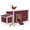 Red, variant on PETSFIT Large Chicken Coop, Wooden Hen House with Two Large Nesting Box,Poultry Cage,Asphalt Roof, Removable Bottom,Red